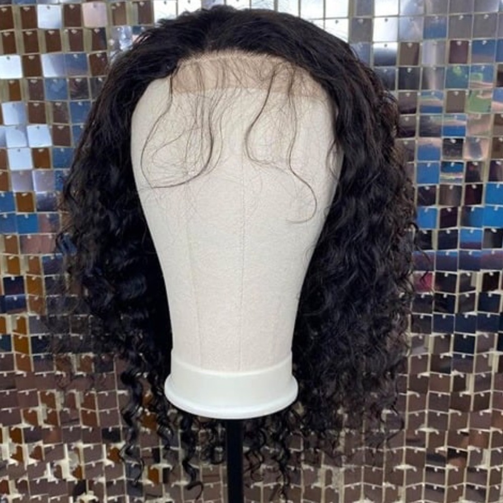 4x4 Lace Closure Glue-less Wig 22" Deep Wave 180% Density Preplucked Human Hair